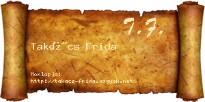 Takács Frida névjegykártya